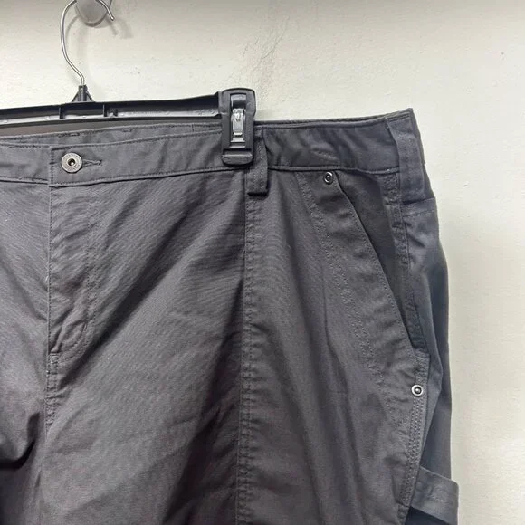 Duluth Trading Cargo Shorts 24W Gray Cotton Blend CurveSetter Waistband - Picture 3 of 9